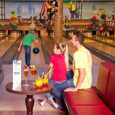 Family bowling in the LEGOLAND holiday village