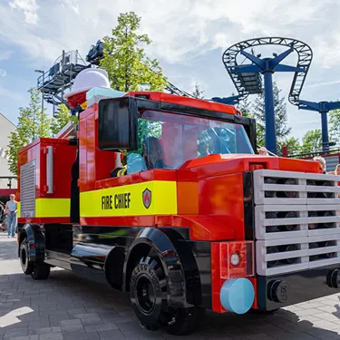 Large red fire engine at LEGOLAND Parade