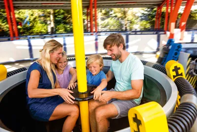 Family in the LEGOLAND ride Techno Tea Cups