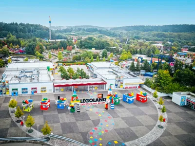 Drone image entrance portal LEGOLAND Deutschland Resort