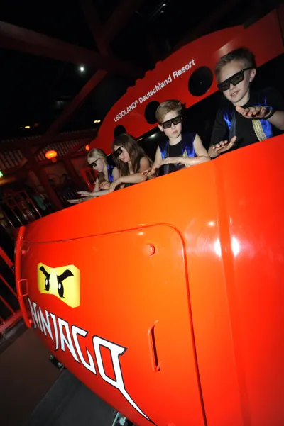 Children with 3D glasses LEGOLAND Germany NINJAGO World 4D ride