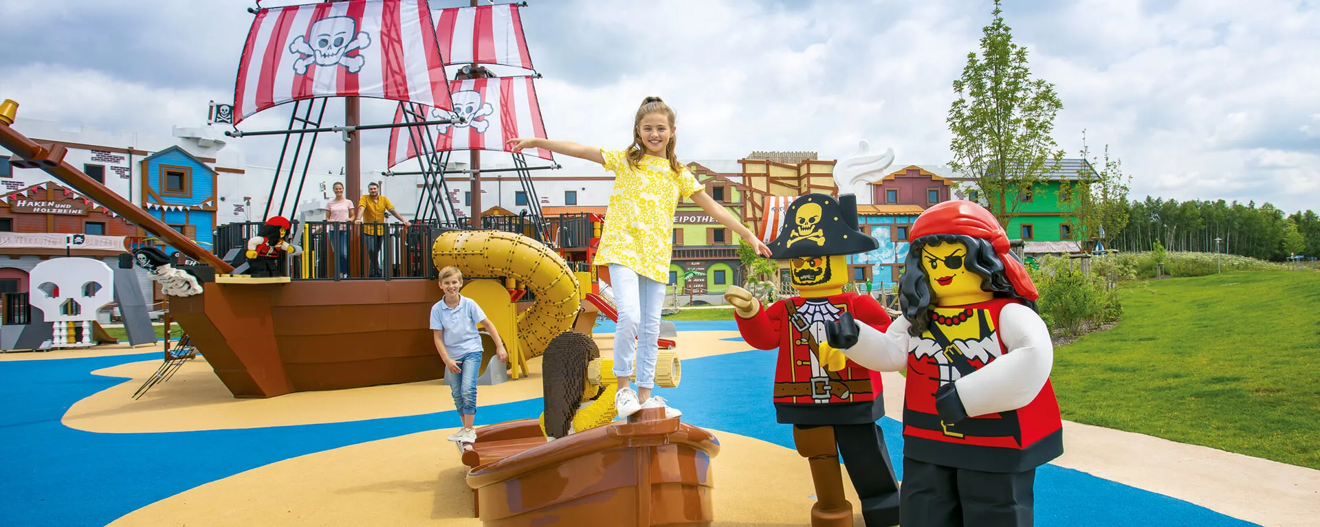 LEGOLAND holiday village with children on the pirate playground
