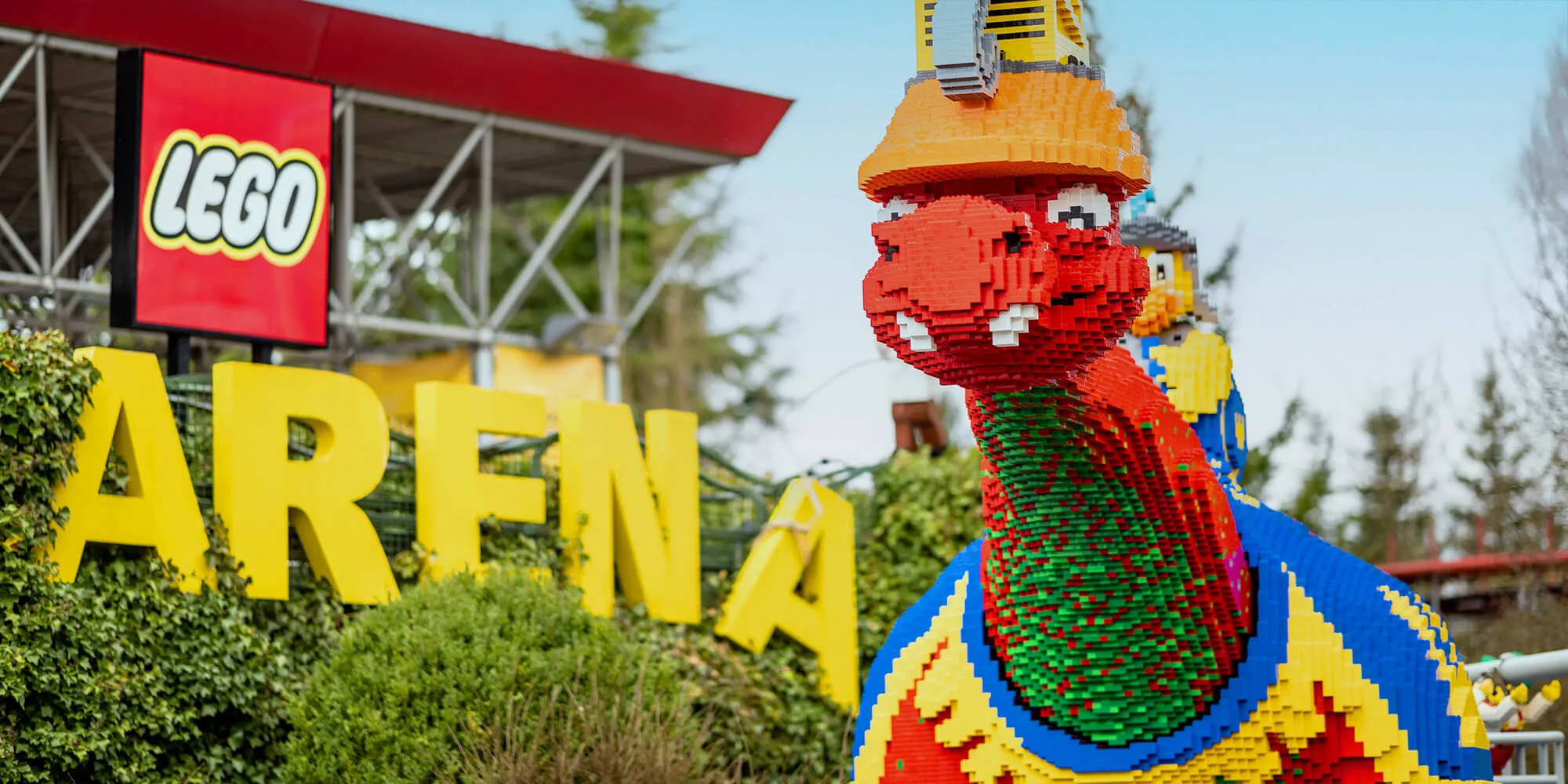 LEGO Arena with large dinosaur at LEGOLAND Deutschland