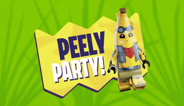 Peely Party-Logo aus der Gaming Zone beim LEGO Festival