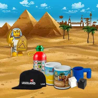 Merchandise products in the LEGOLAND Pharaohs Shop