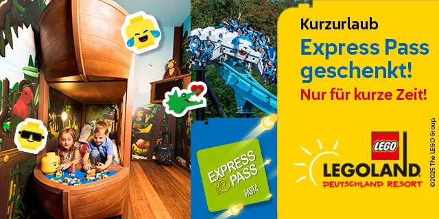 Sommer: Übernachtung + Express Pass in Burg oder Pirateninsel - LEGOLAND® Feriendorf