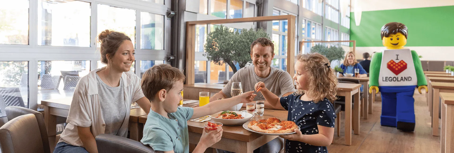 Family at LEGOLAND Restaurant Pizza Mania