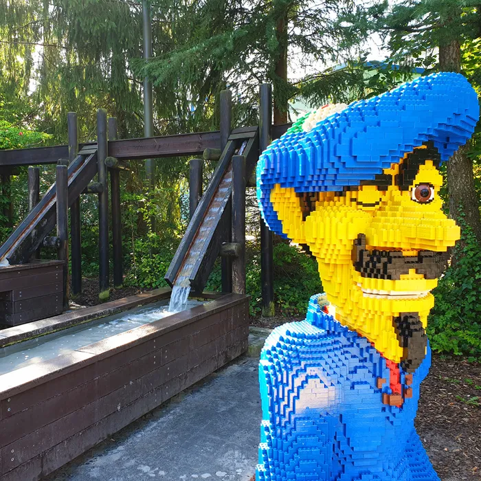Large LEGO figure searching for gold at LEGOLAND Deutschland