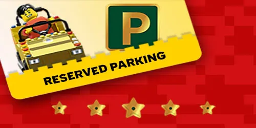 Reserved parking near the main entrance to LEGOLAND Deutschland Resort