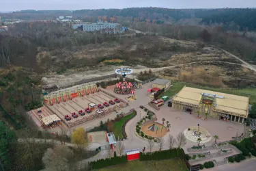 Drohnenaufnahme von neuem Themenbereich 2023 im LEGOLAND