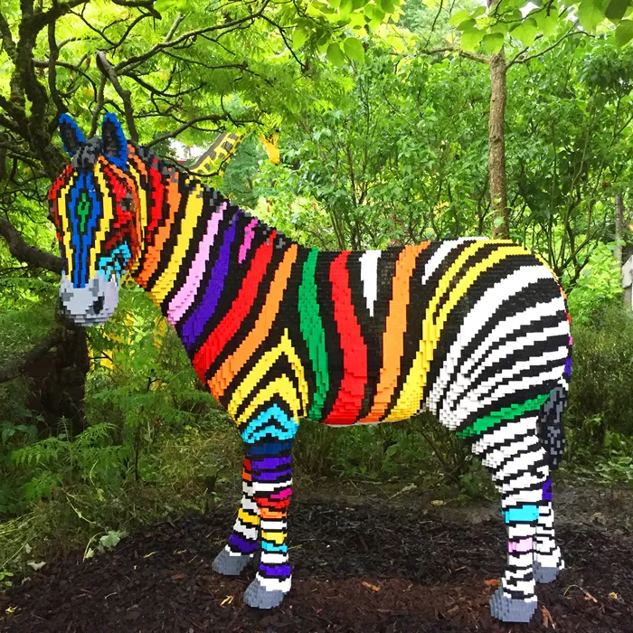 Zebra in rainbow colours at LEGOLAND Deutschland