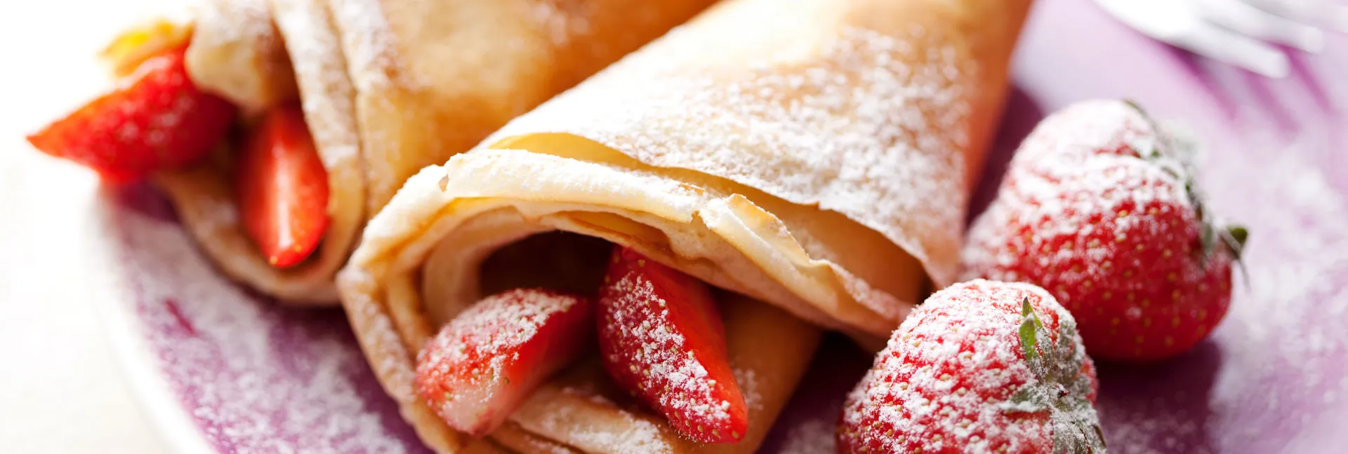 Crepes with strawberries in the LEGOLAND Restaurant Arena Cafe