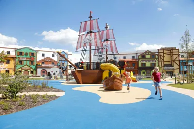 Children playing on Pirate Island playground in LEGOLAND Holiday Village